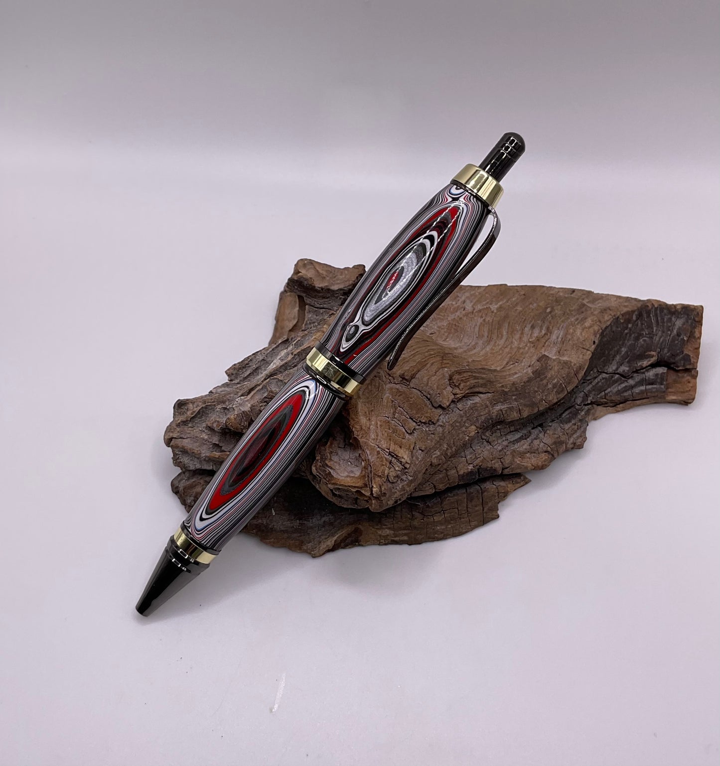 Fordite Cigar Click Ink Pen in Gold & Gunmetal 1336