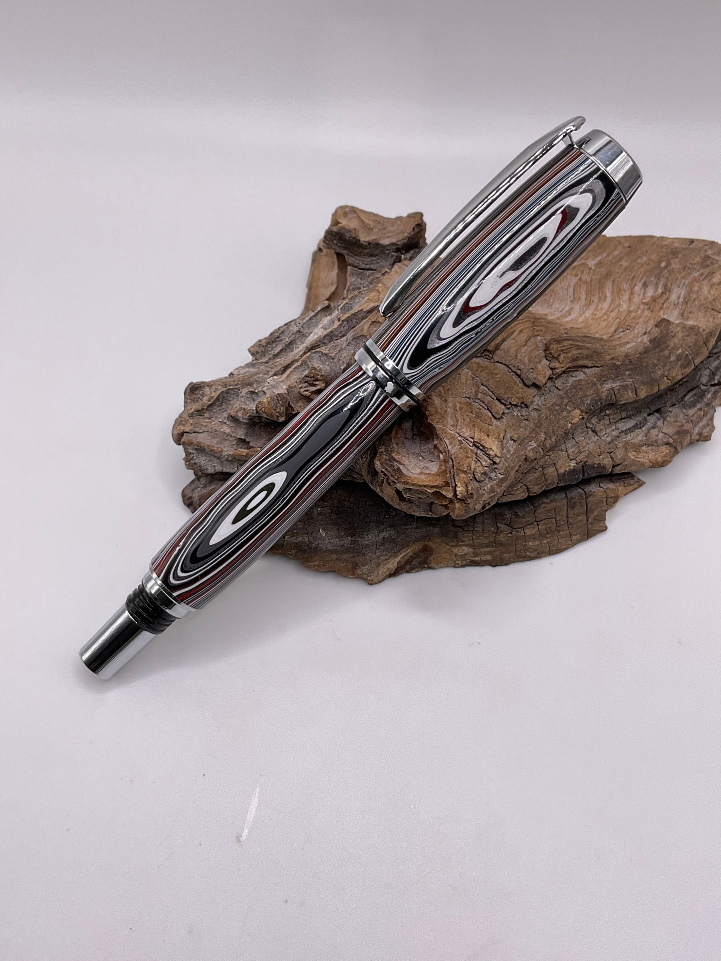 Fordite Junior Gent Ink Pen in Chrome 1338