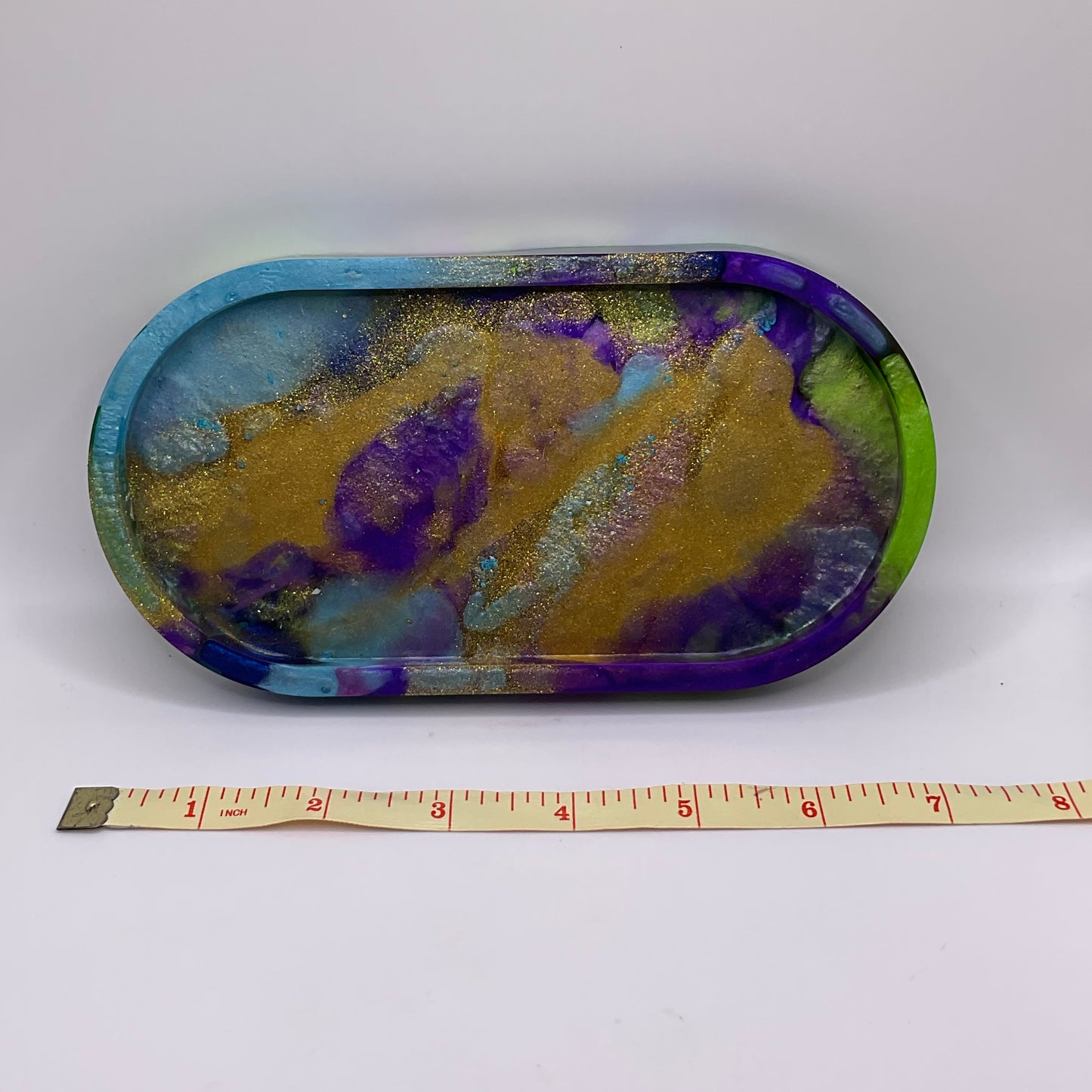 Peacock Oval Trinket Tray 212 (7X3.5inches)