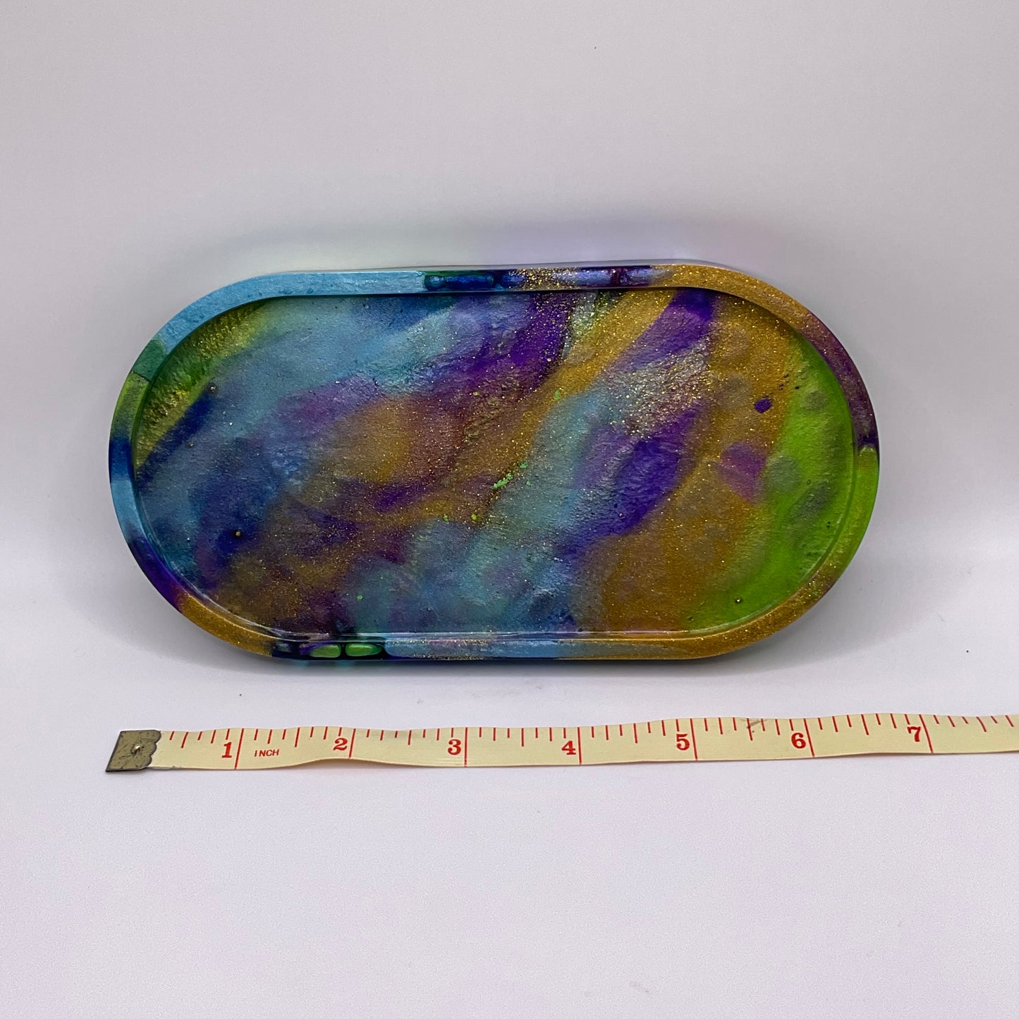 Peacock Oval Trinket Tray 213 (7X3.5inches)