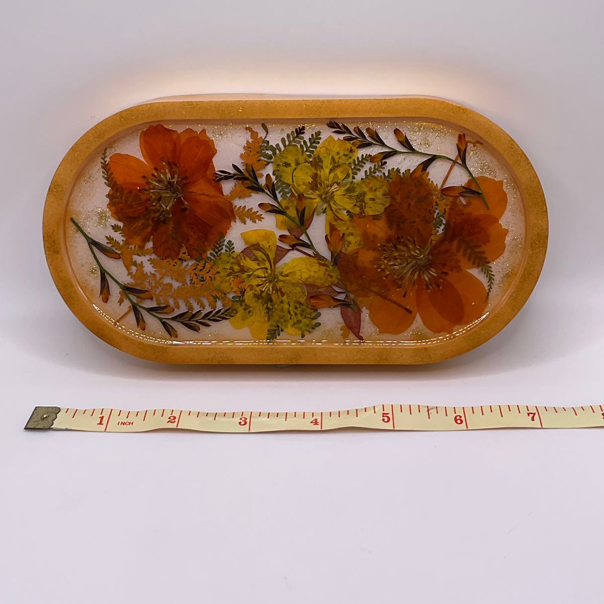 Fall Oval Trinket Tray & Cover Minder Set 268 (7x3.5 inches)