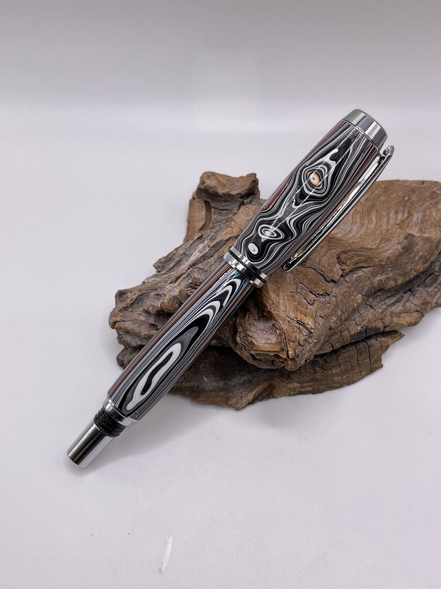 Fordite Junior Gent Ink Pen in Chrome 1338