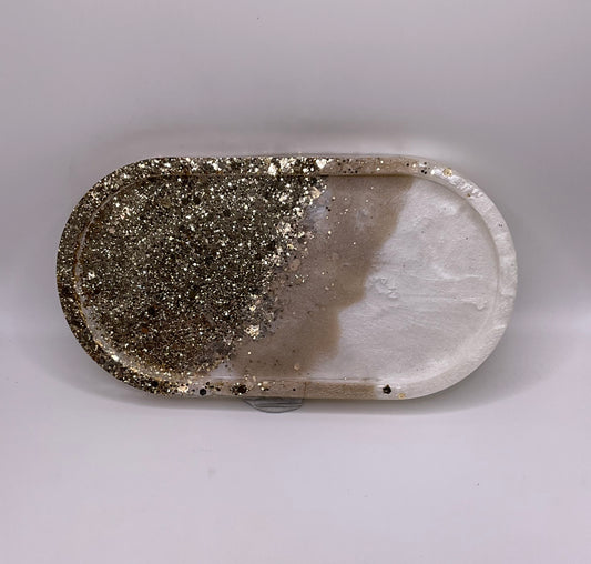 Champagne oval Trinket Tray 130 (7X4inches)