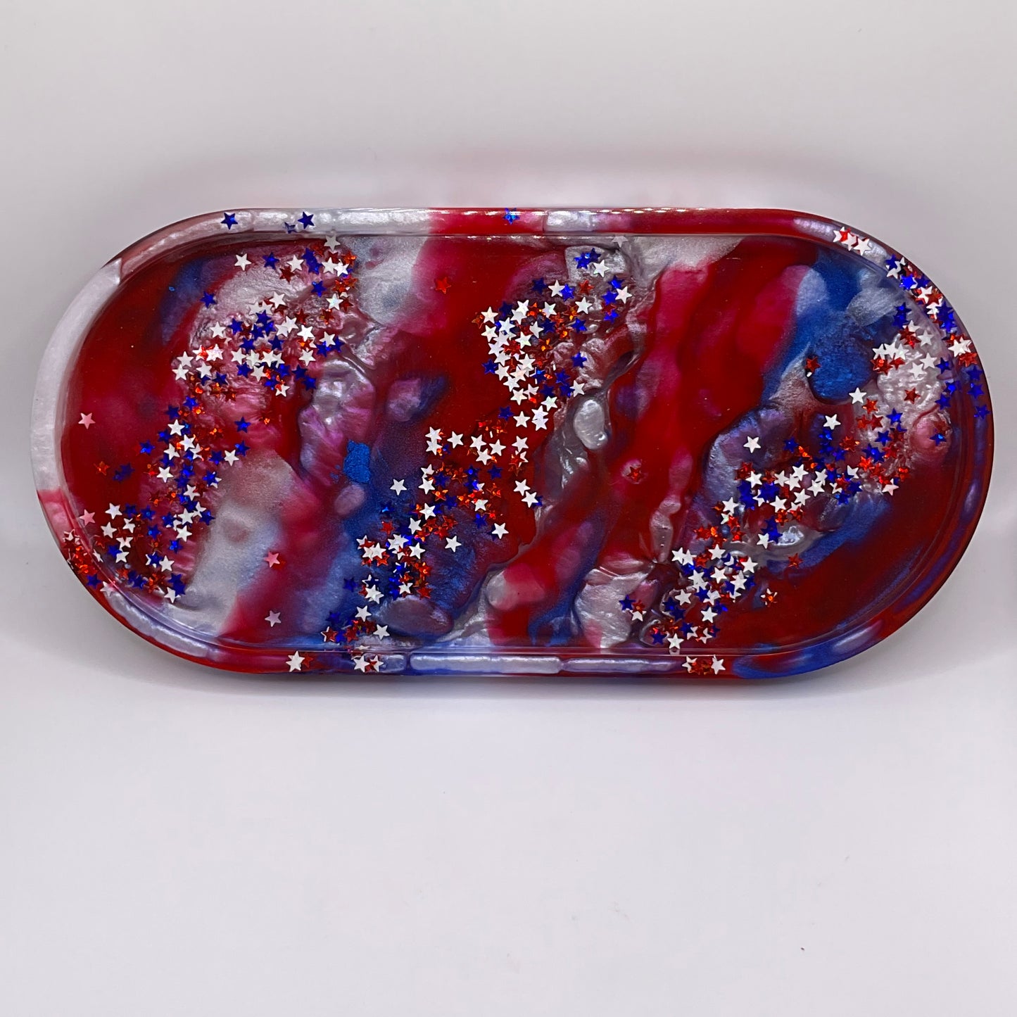 Independence Day Oval Trinket Tray 187 (4.5X9 inches)