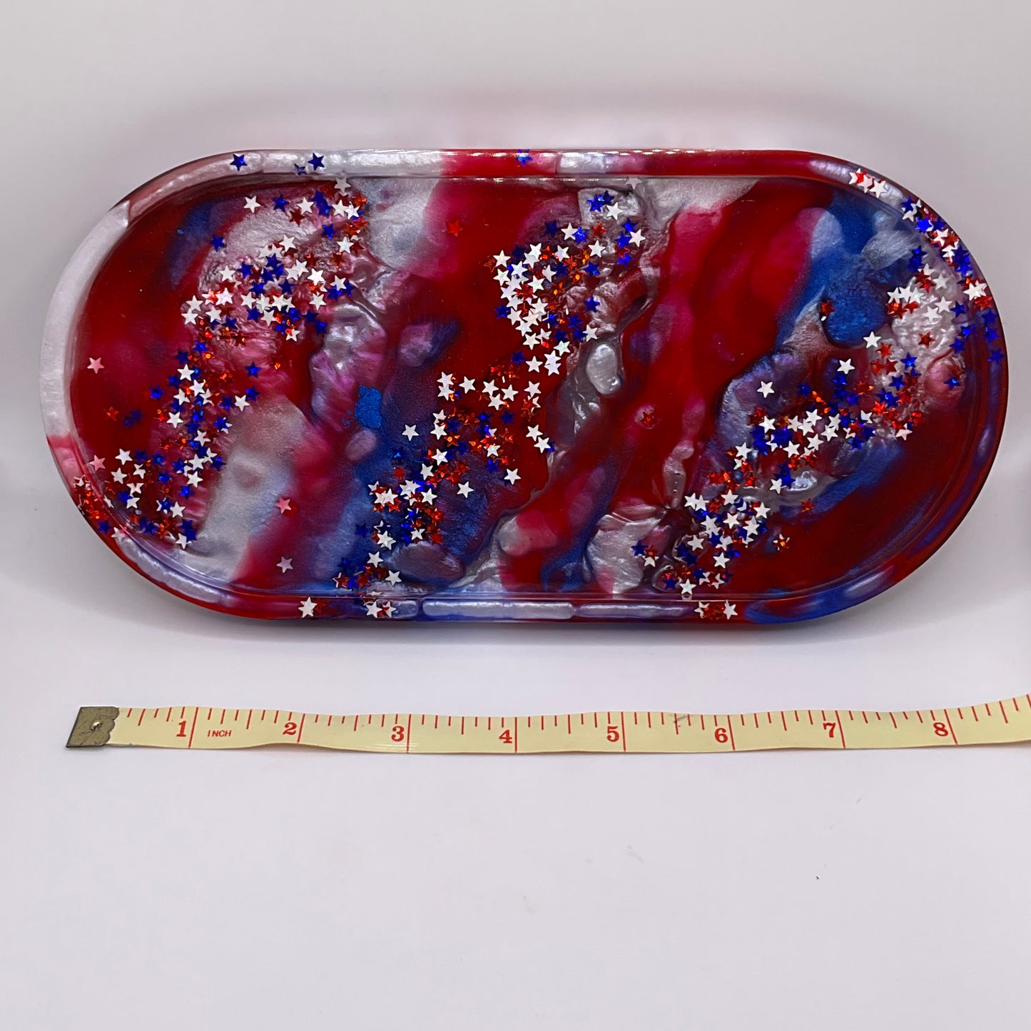 Independence Day Oval Trinket Tray 187 (4.5X9 inches)