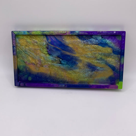 Peacock Rectangle Trinket Tray 211 (7X3.5inches)
