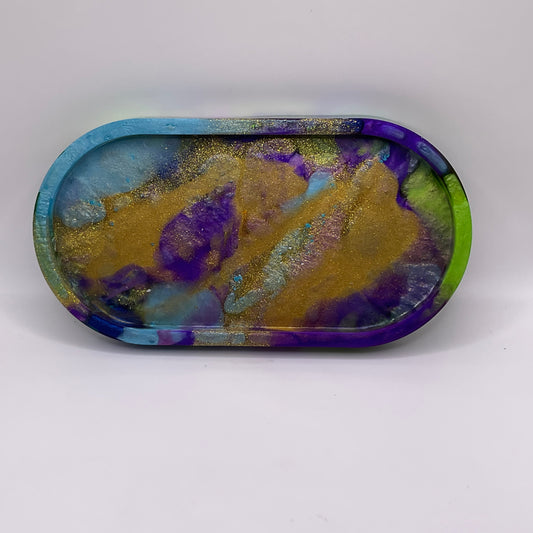 Peacock Oval Trinket Tray 212 (7X3.5inches)