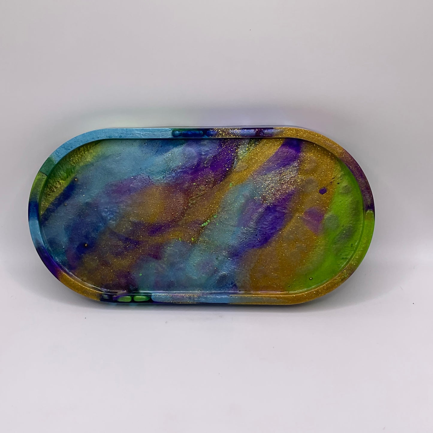 Peacock Oval Trinket Tray 213 (7X3.5inches)