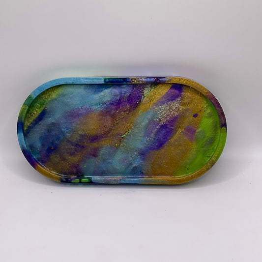 Peacock Oval Trinket Tray 213 (7X3.5inches)