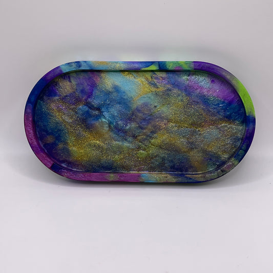 Peacock Oval Trinket Tray 214 (7X3.5inches)