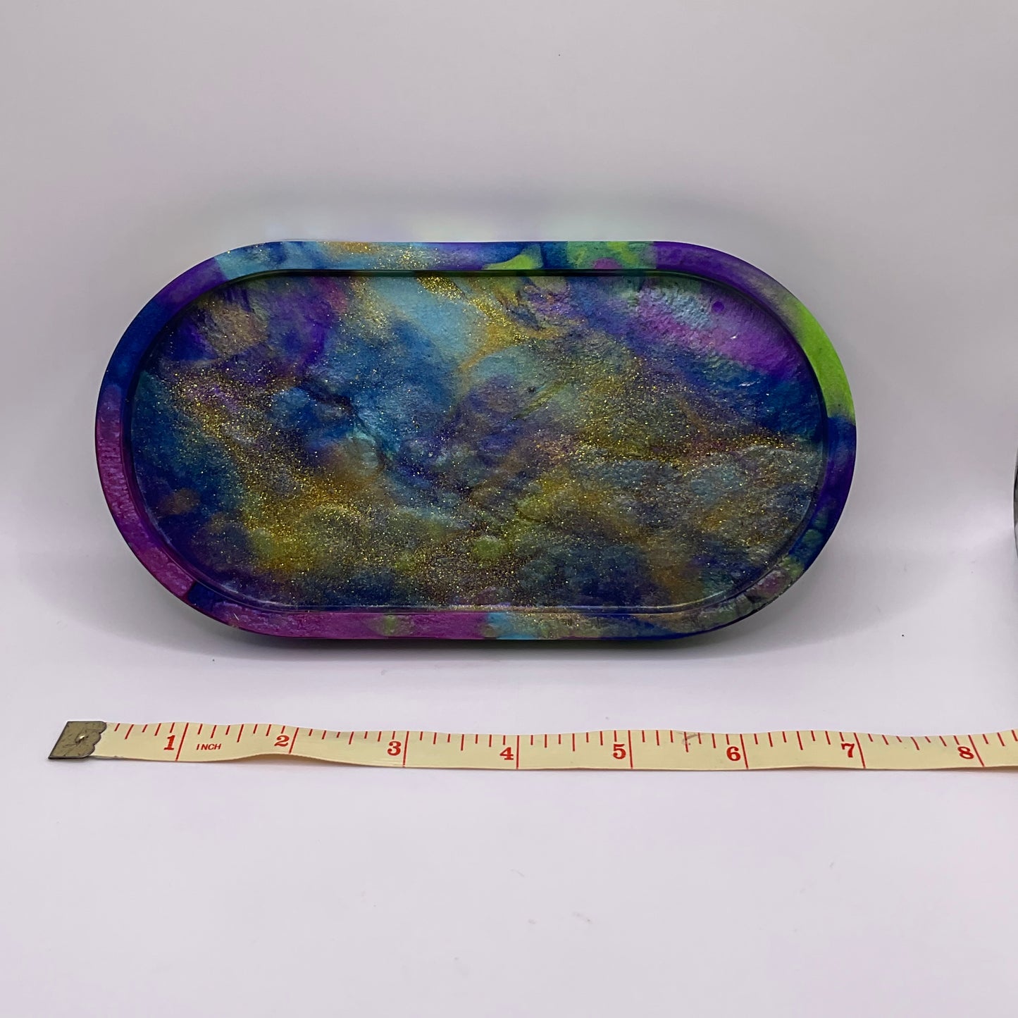 Peacock Oval Trinket Tray 214 (7X3.5inches)