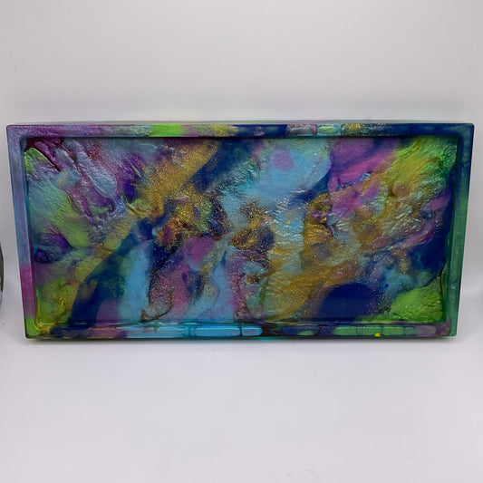 Peacock Rectangle Trinket Tray 217 (9X4 inches)