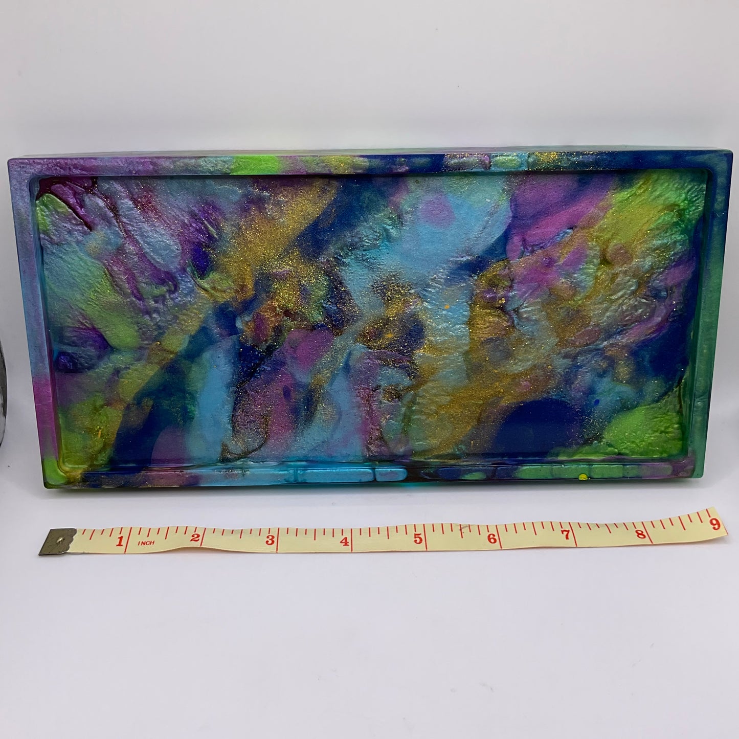 Peacock Rectangle Trinket Tray 217 (9X4 inches)