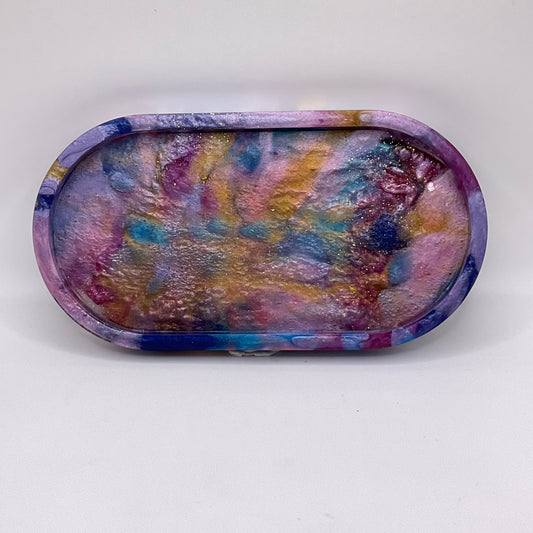 Purple Owl Oval Trinket Tray 220 (7X3.5inches)