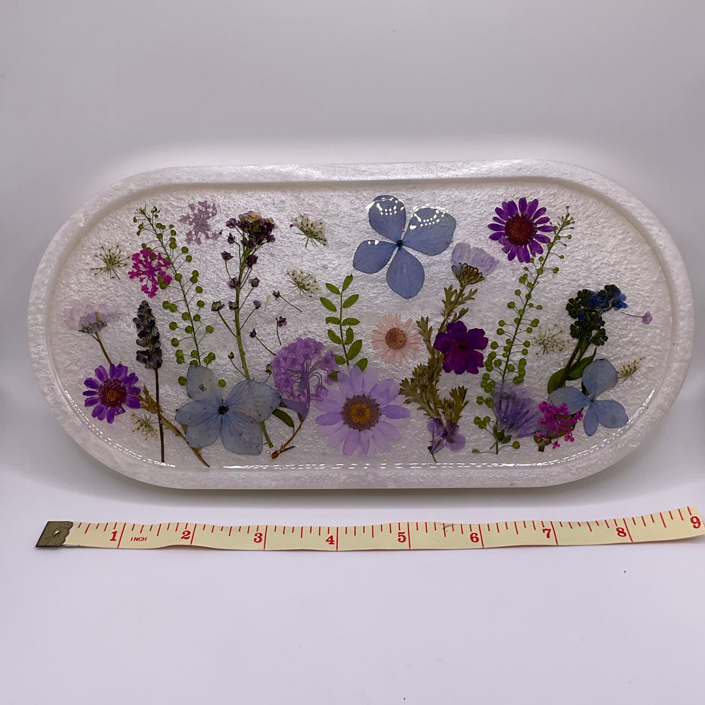 Flowers Oval Trinket Tray & Cover Minder Set 247 (9x4 inches)