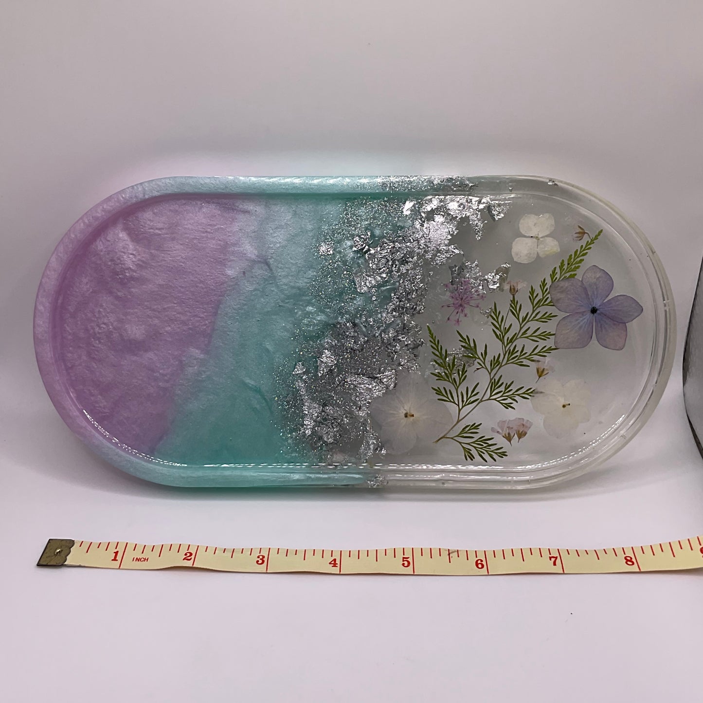Flowers Oval Trinket Tray & Cover Minder Set 248 (9x4 inches)