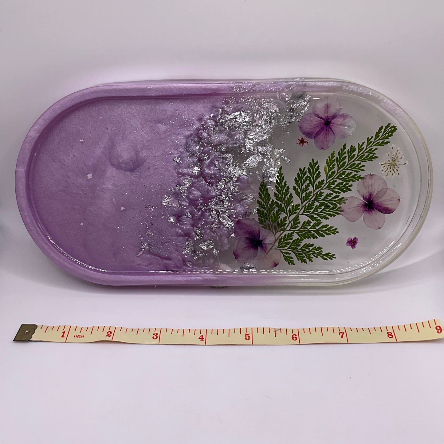 Flowers Oval Trinket Tray & Cover Minder Set 249 (9x4 inches)