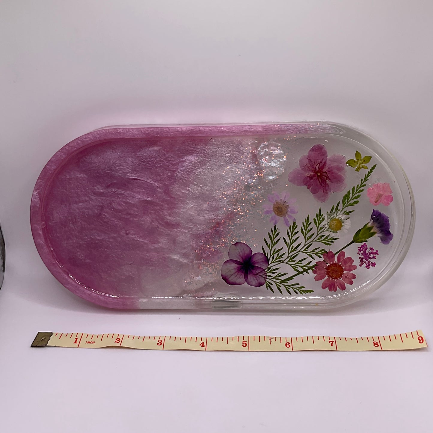 Flowers Oval Trinket Tray & Cover Minder Set 250 (9x4 inches)