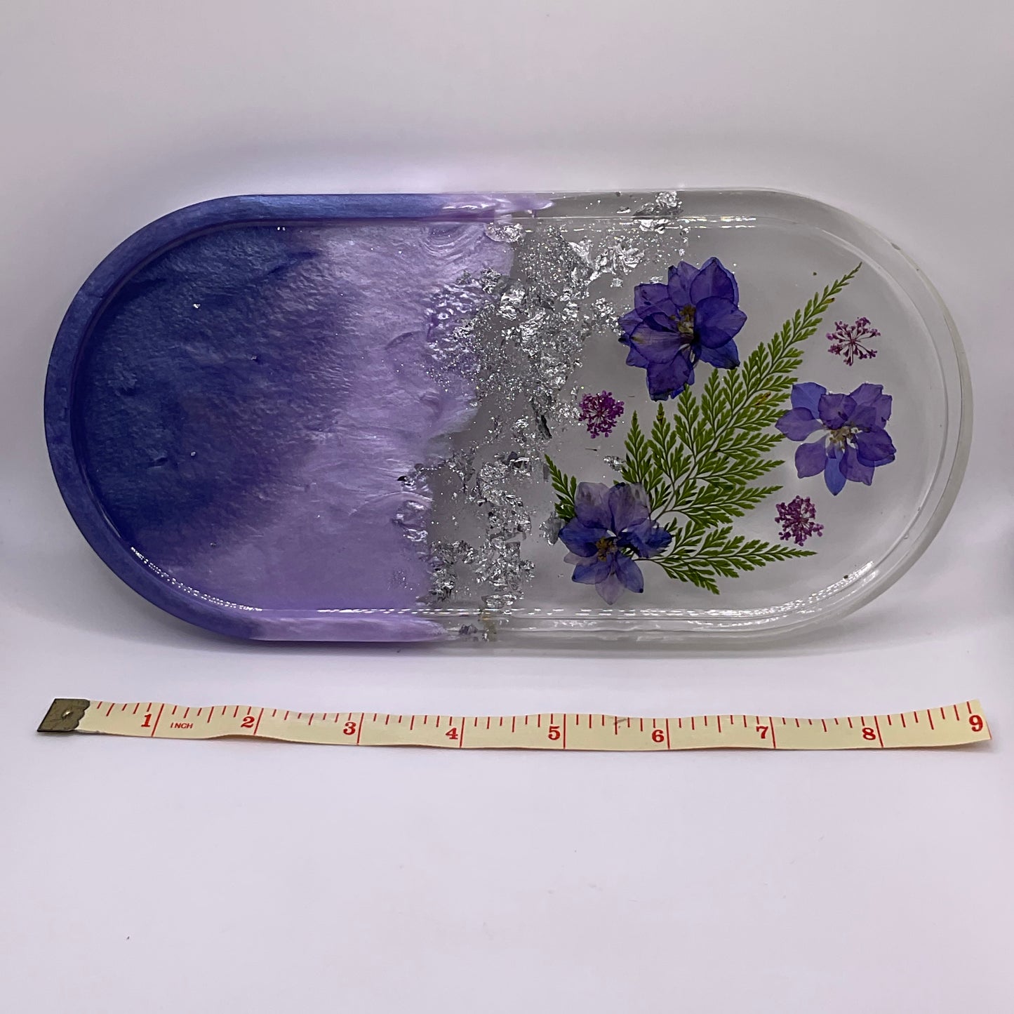 Flowers Oval Trinket Tray & Cover Minder Set 251 (9x4 inches)