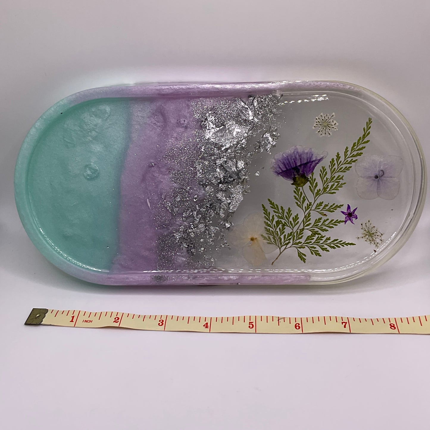 Flowers Oval Trinket Tray & Cover Minder Set 253 (9x4 inches)
