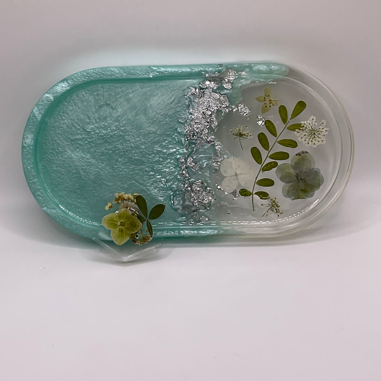 Flowers Oval Trinket Tray & Cover Minder Set 257 (7x3.5 inches)