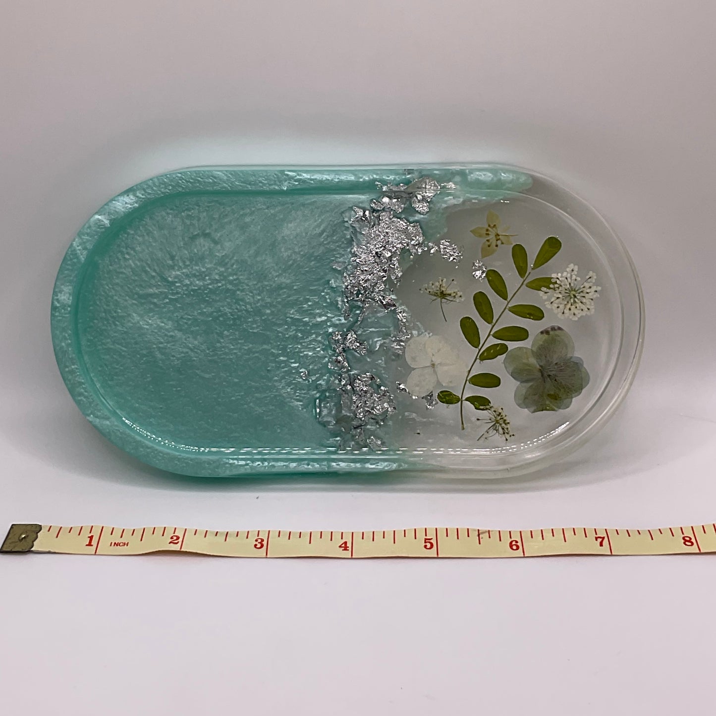 Flowers Oval Trinket Tray & Cover Minder Set 257 (7x3.5 inches)