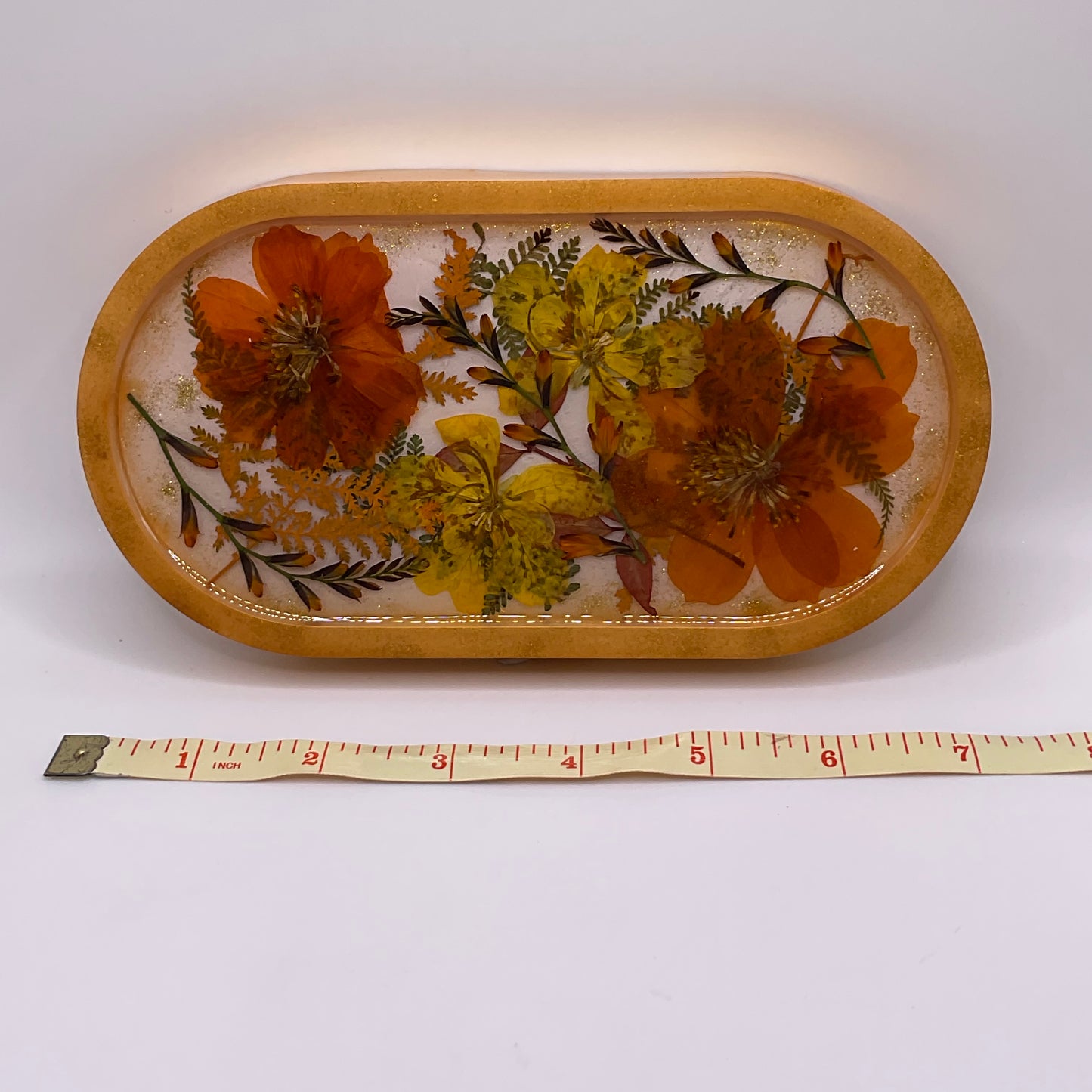 Fall Oval Trinket Tray & Cover Minder Set 268 (7x3.5 inches)