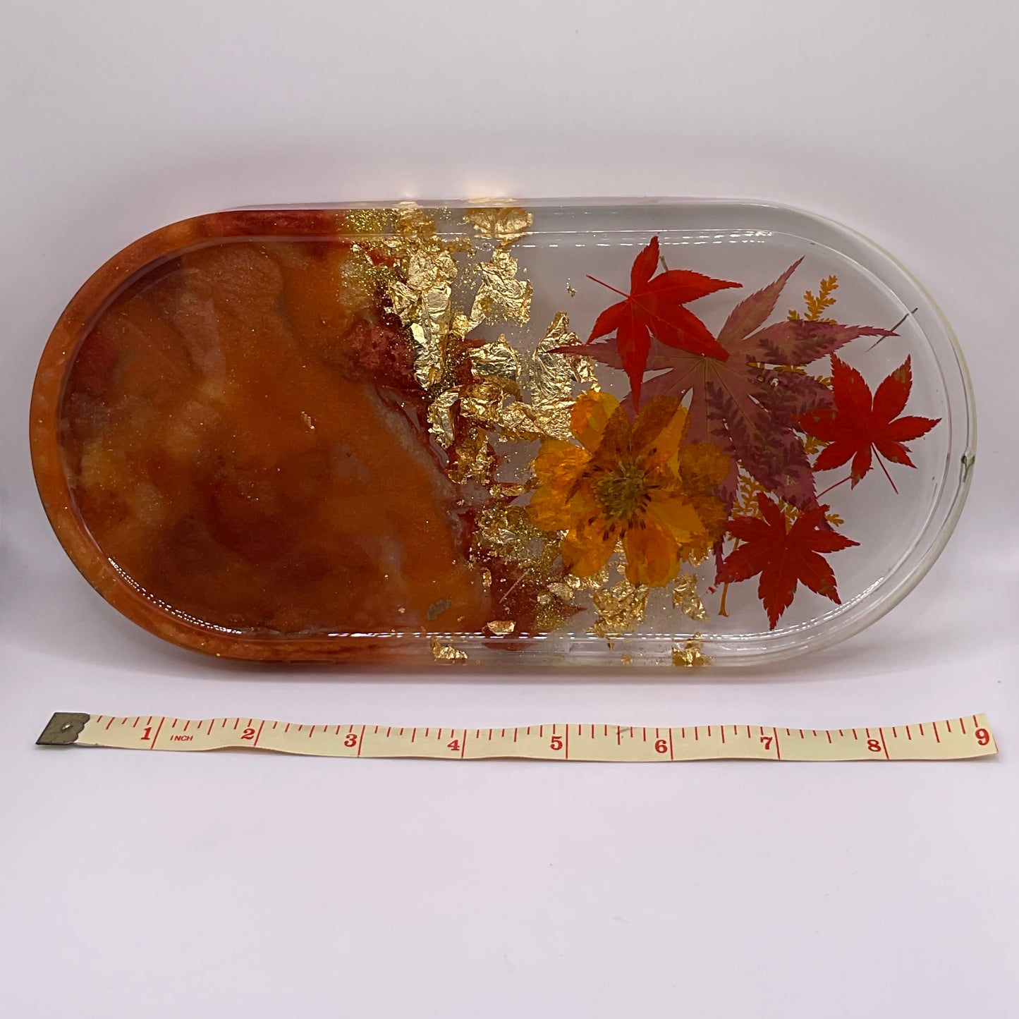 Fall Oval Trinket Tray & Cover Minder Set 269 (9X4 inches)