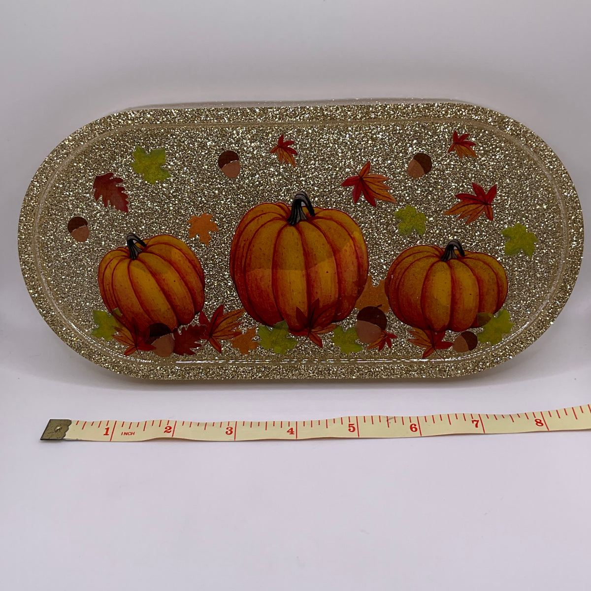 Fall Oval Trinket Tray & Cover Minder Set 271 (9X4 inches)