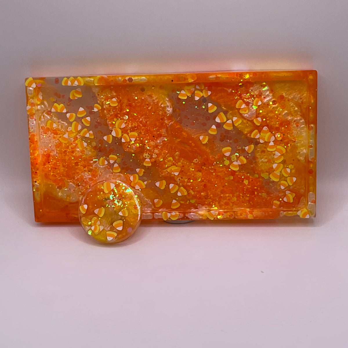 Candy Corn Trinket Tray & Cover Minder Set 283 (7x3.5 inches)