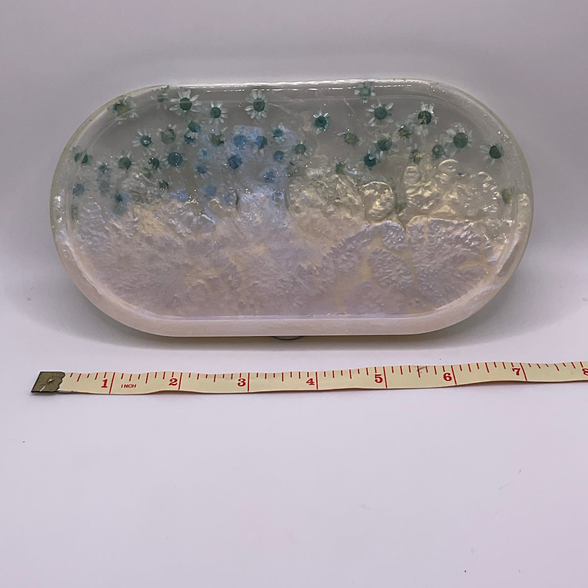 Ghost Oval Trinket Tray & Cover Minder Set 288 (7x3.5 inches)
