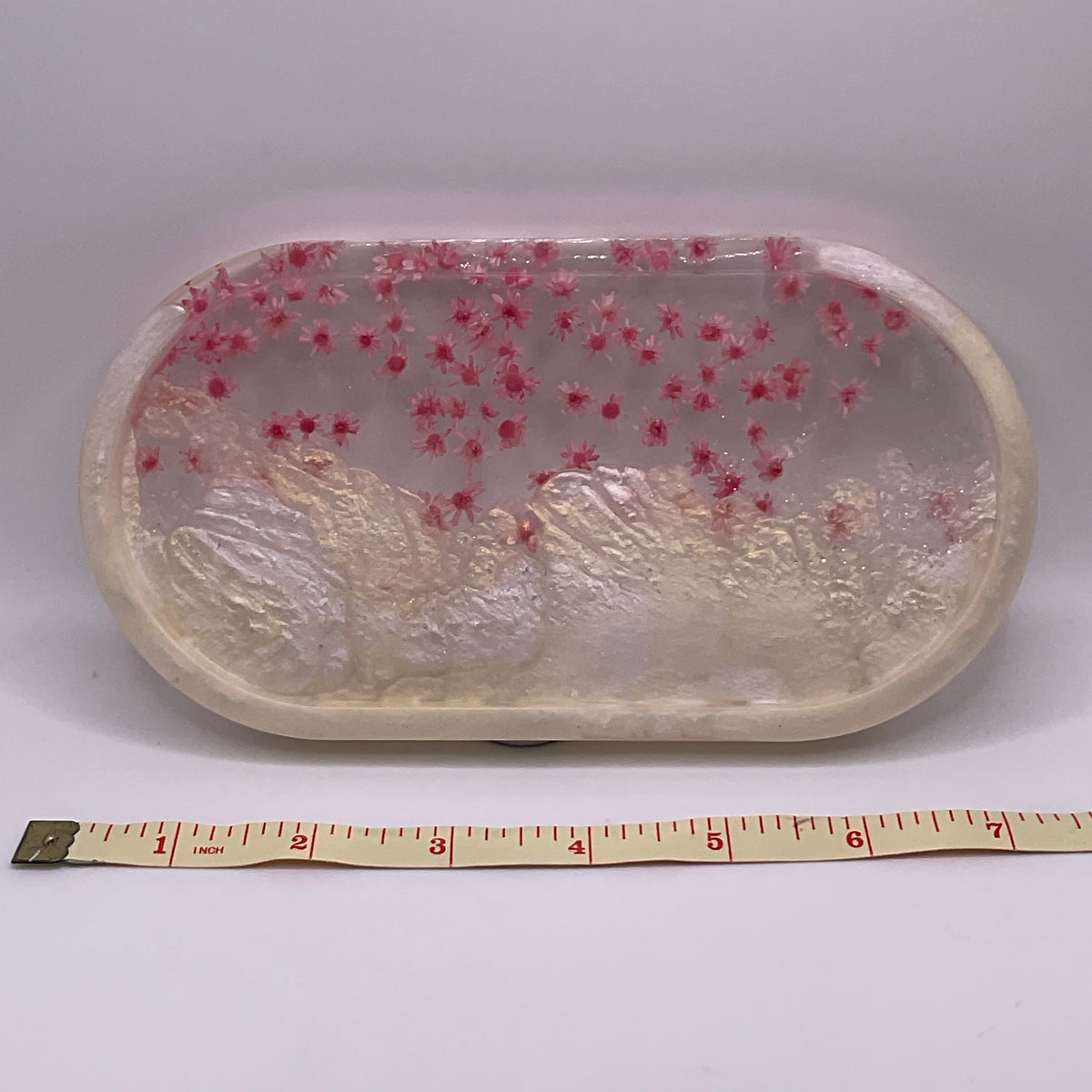 Ghost Oval Trinket Tray & Cover Minder Set 291 (7x3.5 inches)