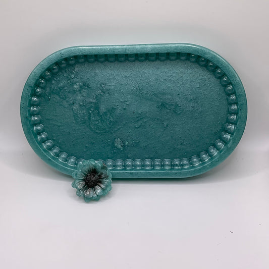 Something Chic Oval Trinket Tray & Cover Minder Set 296 (8x4.5 inches)