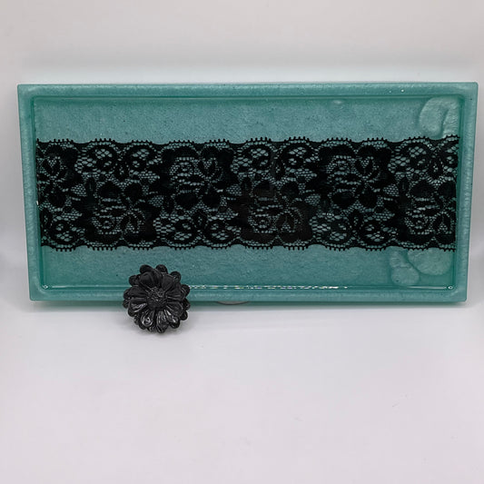 Something Chic Rectangle Trinket Tray & Cover Minder Set 297 (9x4 inches)