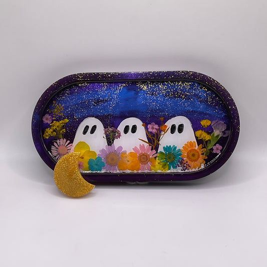 Ghost in the Garden Trinket Tray & Cover Minder Set 299 (7x3.5 inches)