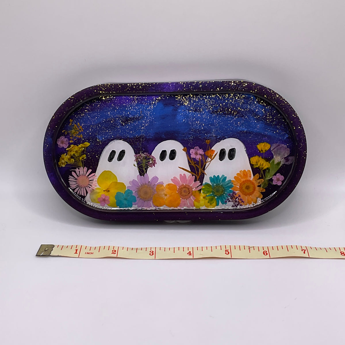 Ghost in the Garden Trinket Tray & Cover Minder Set 299 (7x3.5 inches)