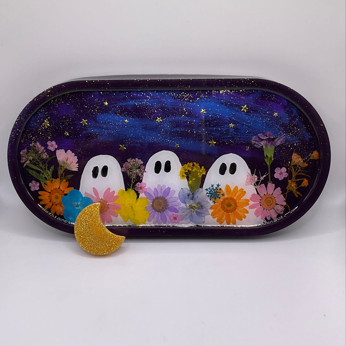 Ghost in the Garden Trinket Tray & Cover Minder Set 301 (9x4 inches)