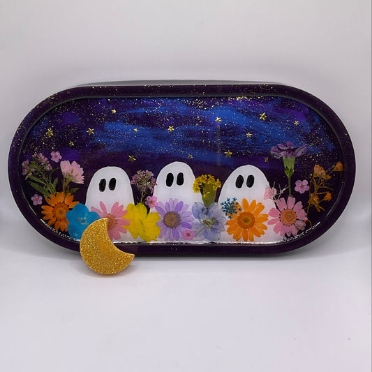 Ghost in the Garden Trinket Tray & Cover Minder Set 301 (9x4 inches)
