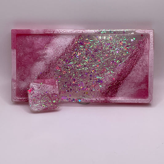 Breast Cancer Awareness Trinket Tray & Cover Minder Set 308 (7X3.5 inches)